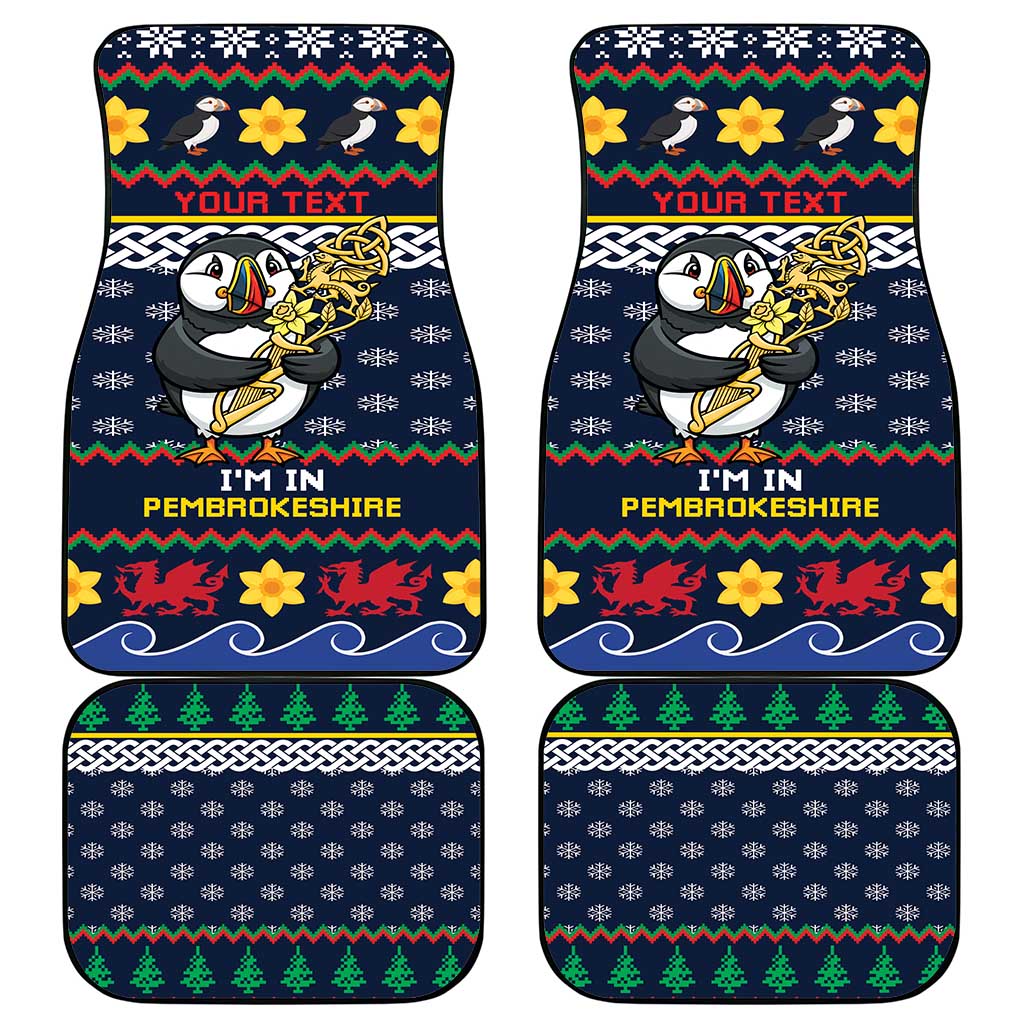 Personalized Pembrokeshire Wales Christmas Car Mats The Lovespoon Puffin - Wonder Print Shop