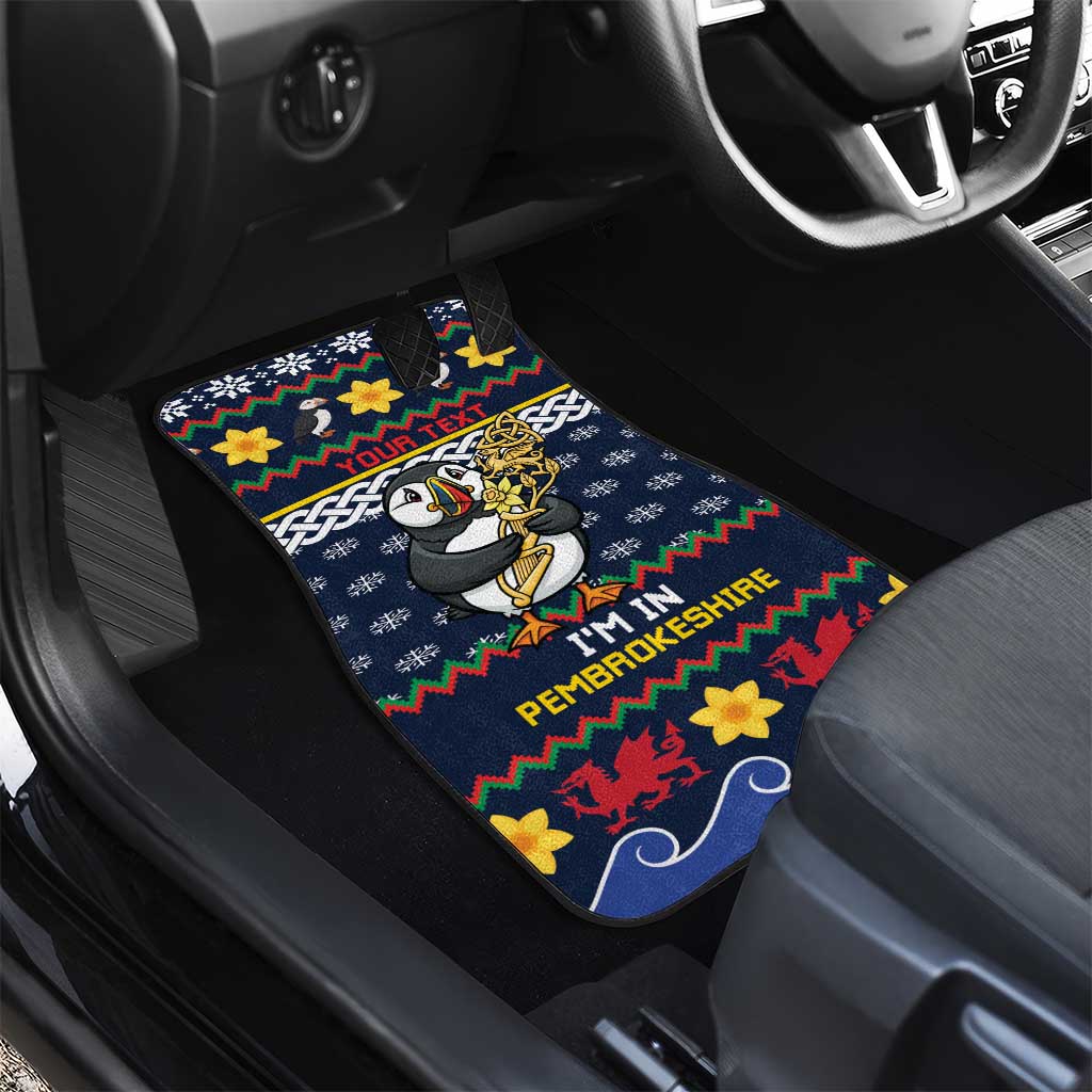 Personalized Pembrokeshire Wales Christmas Car Mats The Lovespoon Puffin - Wonder Print Shop