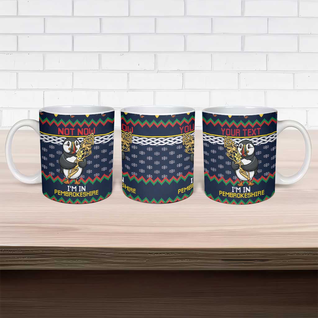 Personalized Pembrokeshire Wales Christmas Ceramic Mug The Lovespoon Puffin - Wonder Print Shop