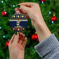 Personalized Pembrokeshire Wales Christmas Ceramic Ornament The Lovespoon Puffin - Wonder Print Shop