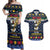 Personalized Pembrokeshire Wales Christmas Couples Matching Off Shoulder Maxi Dress and Hawaiian Shirt The Lovespoon Puffin - Wonder Print Shop