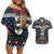 Personalized Pembrokeshire Wales Christmas Couples Matching Off Shoulder Short Dress and Hawaiian Shirt The Lovespoon Puffin - Wonder Print Shop