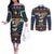 Personalized Pembrokeshire Wales Christmas Couples Matching Off The Shoulder Long Sleeve Dress and Long Sleeve Button Shirt The Lovespoon Puffin - Wonder Print Shop