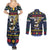 Personalized Pembrokeshire Wales Christmas Couples Matching Summer Maxi Dress and Long Sleeve Button Shirt The Lovespoon Puffin - Wonder Print Shop