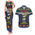 Personalized Pembrokeshire Wales Christmas Couples Matching Tank Maxi Dress and Hawaiian Shirt The Lovespoon Puffin - Wonder Print Shop