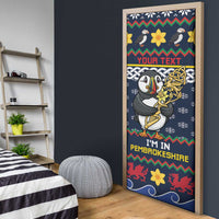 Personalized Pembrokeshire Wales Christmas Door Cover The Lovespoon Puffin - Wonder Print Shop