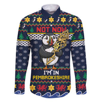 Personalized Pembrokeshire Wales Christmas Family Matching Long Sleeve Bodycon Dress and Hawaiian Shirt The Lovespoon Puffin - Wonder Print Shop