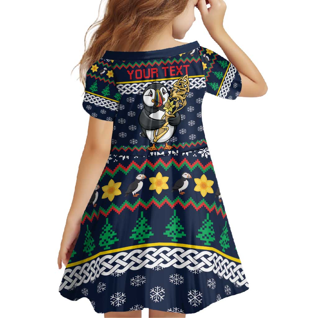 Personalized Pembrokeshire Wales Christmas Family Matching Mermaid Dress and Hawaiian Shirt The Lovespoon Puffin - Wonder Print Shop