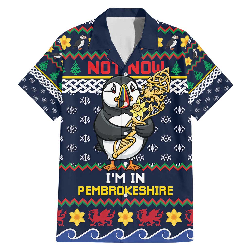 Personalized Pembrokeshire Wales Christmas Family Matching Mermaid Dress and Hawaiian Shirt The Lovespoon Puffin - Wonder Print Shop