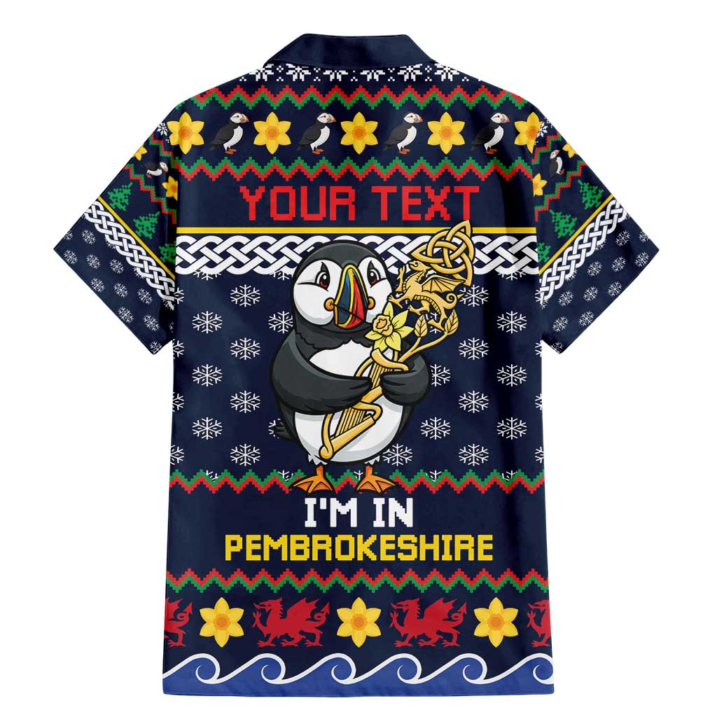 Personalized Pembrokeshire Wales Christmas Family Matching Mermaid Dress and Hawaiian Shirt The Lovespoon Puffin - Wonder Print Shop