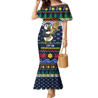 Personalized Pembrokeshire Wales Christmas Family Matching Mermaid Dress and Hawaiian Shirt The Lovespoon Puffin - Wonder Print Shop
