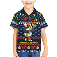 Personalized Pembrokeshire Wales Christmas Family Matching Mermaid Dress and Hawaiian Shirt The Lovespoon Puffin - Wonder Print Shop