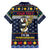 Personalized Pembrokeshire Wales Christmas Family Matching Off The Shoulder Long Sleeve Dress and Hawaiian Shirt The Lovespoon Puffin - Wonder Print Shop