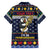 Personalized Pembrokeshire Wales Christmas Family Matching Short Sleeve Bodycon Dress and Hawaiian Shirt The Lovespoon Puffin - Wonder Print Shop