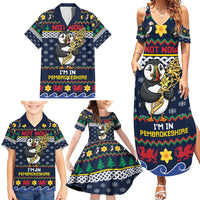 Personalized Pembrokeshire Wales Christmas Family Matching Summer Maxi Dress and Hawaiian Shirt The Lovespoon Puffin - Wonder Print Shop