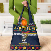 Personalized Pembrokeshire Wales Christmas Grocery Bag The Lovespoon Puffin - Wonder Print Shop