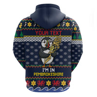 Personalized Pembrokeshire Wales Christmas Hoodie The Lovespoon Puffin - Wonder Print Shop