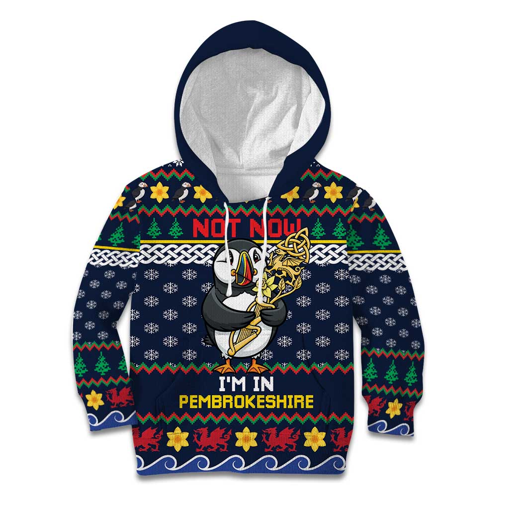 Personalized Pembrokeshire Wales Christmas Kid Hoodie The Lovespoon Puffin - Wonder Print Shop