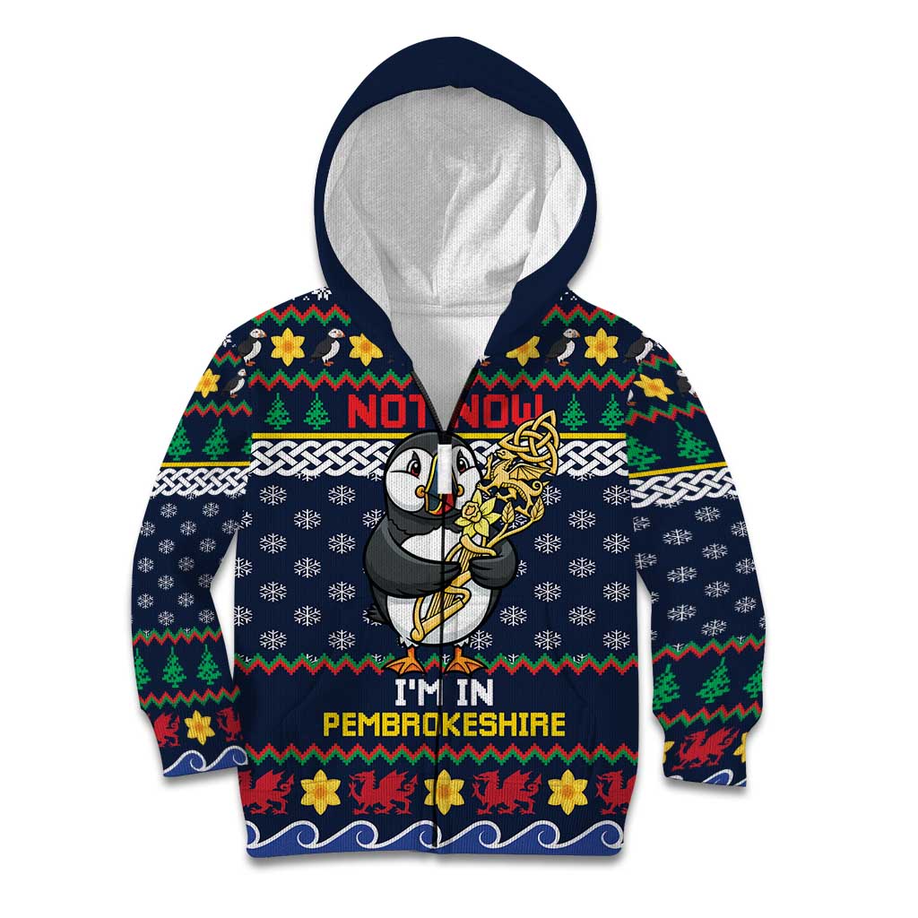 Personalized Pembrokeshire Wales Christmas Kid Hoodie The Lovespoon Puffin - Wonder Print Shop
