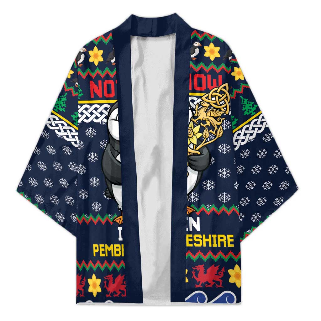 Personalized Pembrokeshire Wales Christmas Kimono The Lovespoon Puffin - Wonder Print Shop
