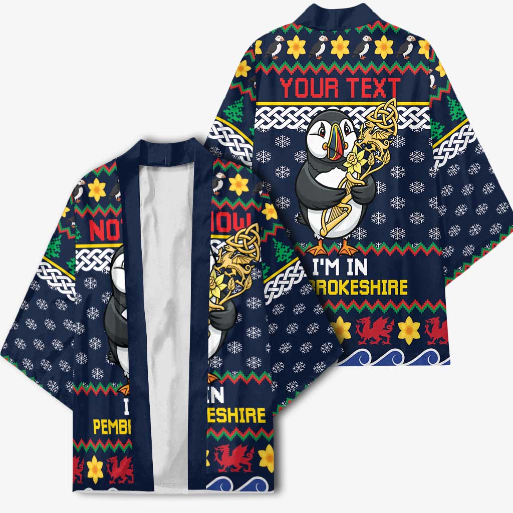 Personalized Pembrokeshire Wales Christmas Kimono The Lovespoon Puffin - Wonder Print Shop