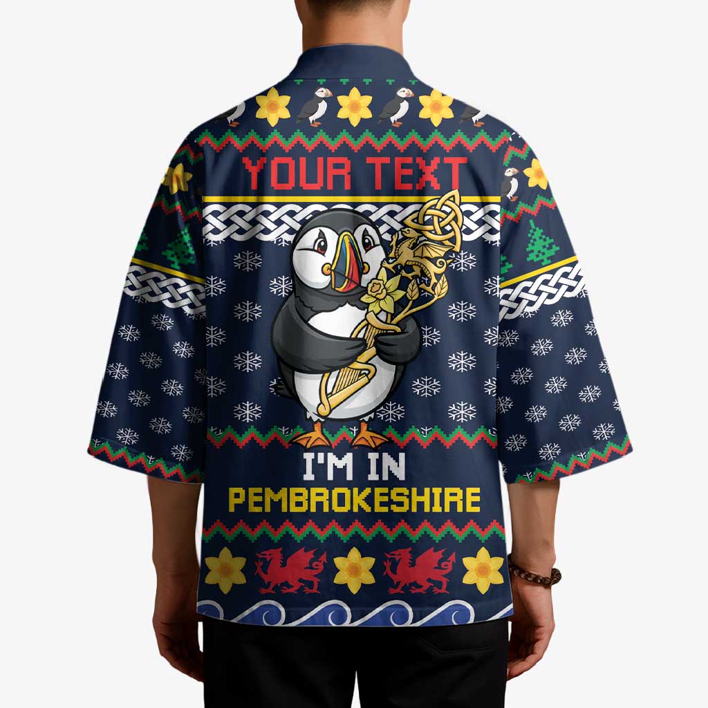 Personalized Pembrokeshire Wales Christmas Kimono The Lovespoon Puffin - Wonder Print Shop