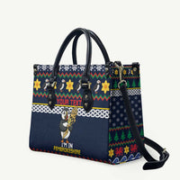 Personalized Pembrokeshire Wales Christmas Leather Bag The Lovespoon Puffin - Wonder Print Shop