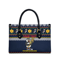 Personalized Pembrokeshire Wales Christmas Leather Bag The Lovespoon Puffin - Wonder Print Shop