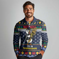 Personalized Pembrokeshire Wales Christmas Long Sleeve Polo Shirt The Lovespoon Puffin - Wonder Print Shop