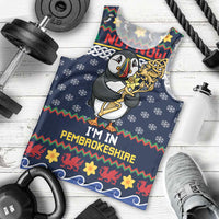 Personalized Pembrokeshire Wales Christmas Men Tank Top The Lovespoon Puffin - Wonder Print Shop
