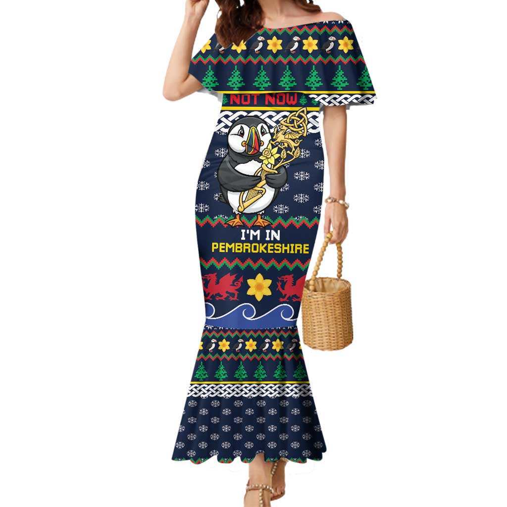 Personalized Pembrokeshire Wales Christmas Mermaid Dress The Lovespoon Puffin - Wonder Print Shop