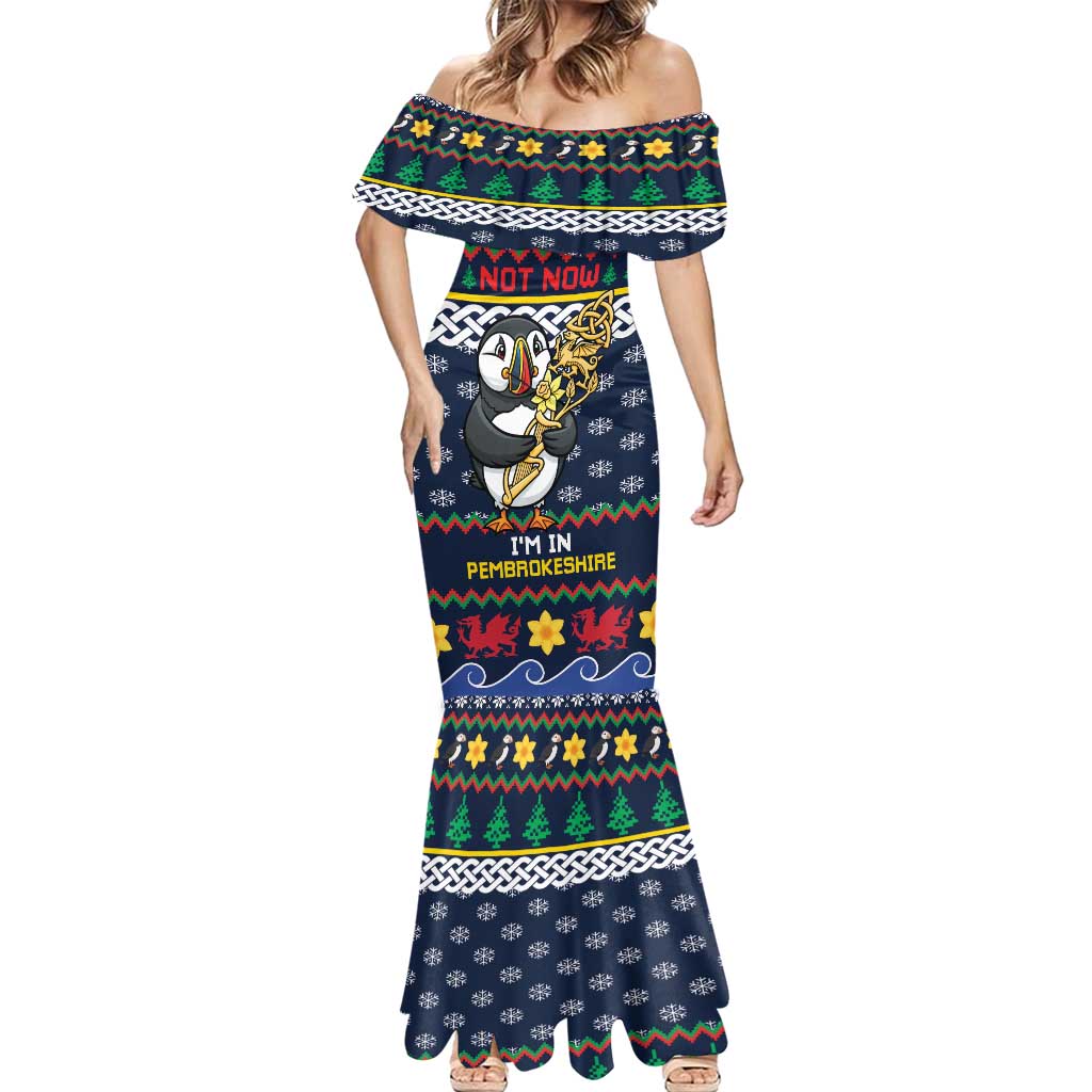 Personalized Pembrokeshire Wales Christmas Mermaid Dress The Lovespoon Puffin - Wonder Print Shop