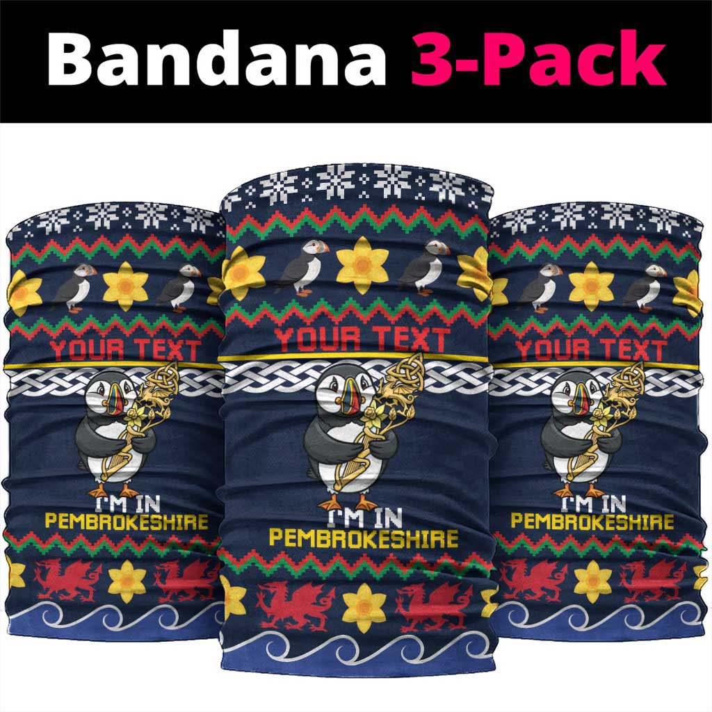 Personalized Pembrokeshire Wales Christmas Neck Gaiter The Lovespoon Puffin - Wonder Print Shop