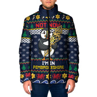 Personalized Pembrokeshire Wales Christmas Padded Jacket The Lovespoon Puffin - Wonder Print Shop