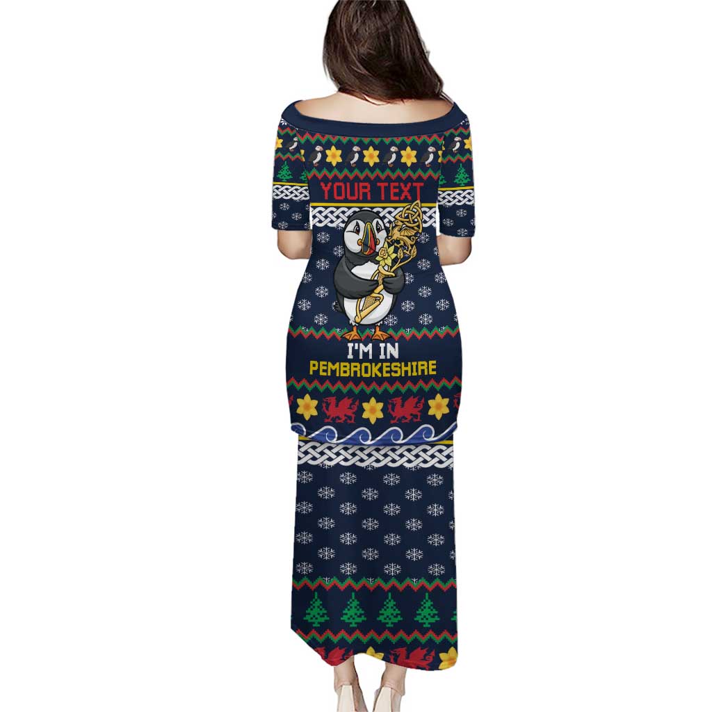 Personalized Pembrokeshire Wales Christmas Puletasi The Lovespoon Puffin - Wonder Print Shop