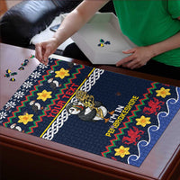 Personalized Pembrokeshire Wales Christmas Puzzle The Lovespoon Puffin - Wonder Print Shop