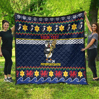 Personalized Pembrokeshire Wales Christmas Quilt The Lovespoon Puffin - Wonder Print Shop