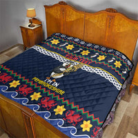 Personalized Pembrokeshire Wales Christmas Quilt The Lovespoon Puffin - Wonder Print Shop