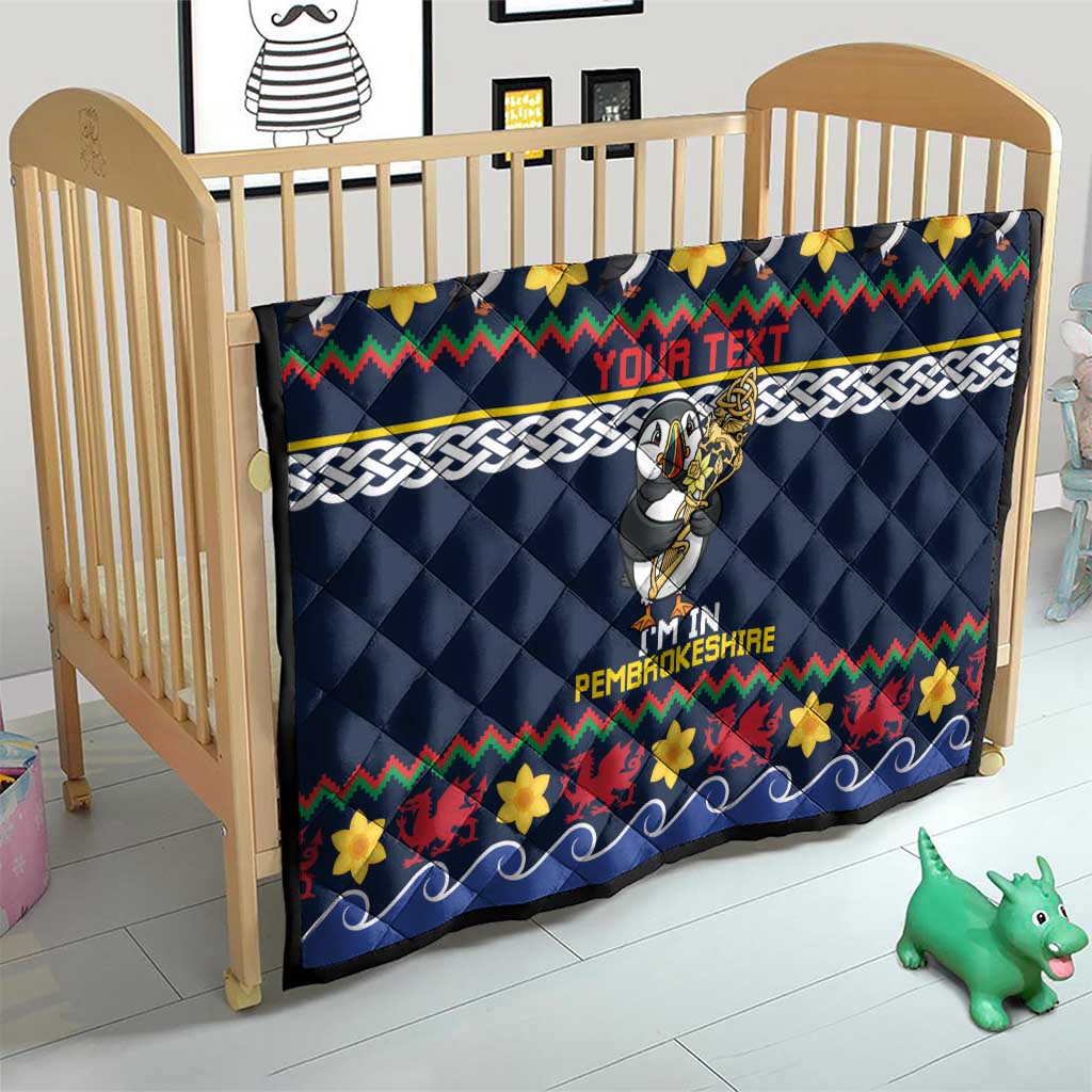 Personalized Pembrokeshire Wales Christmas Quilt The Lovespoon Puffin - Wonder Print Shop