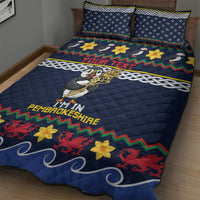 Personalized Pembrokeshire Wales Christmas Quilt Bed Set The Lovespoon Puffin - Wonder Print Shop