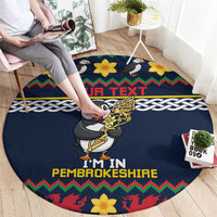 Personalized Pembrokeshire Wales Christmas Round Carpet The Lovespoon Puffin - Wonder Print Shop
