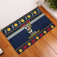 Personalized Pembrokeshire Wales Christmas Rubber Doormat The Lovespoon Puffin - Wonder Print Shop