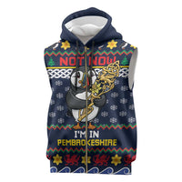 Personalized Pembrokeshire Wales Christmas Sleeveless Zip Hoodie The Lovespoon Puffin - Wonder Print Shop