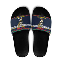 Personalized Pembrokeshire Wales Christmas Slide Sandals The Lovespoon Puffin - Wonder Print Shop