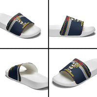 Personalized Pembrokeshire Wales Christmas Slide Sandals The Lovespoon Puffin - Wonder Print Shop