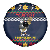 Personalized Pembrokeshire Wales Christmas Spare Tire Cover The Lovespoon Puffin - Wonder Print Shop