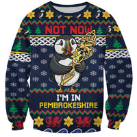 Personalized Pembrokeshire Wales Christmas Sweatshirt The Lovespoon Puffin - Wonder Print Shop