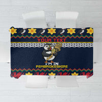 Personalized Pembrokeshire Wales Christmas Tablecloth The Lovespoon Puffin - Wonder Print Shop