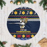 Personalized Pembrokeshire Wales Christmas Tree Skirt The Lovespoon Puffin - Wonder Print Shop