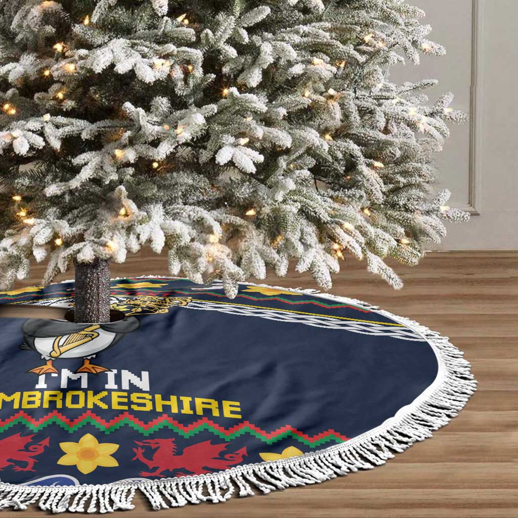 Personalized Pembrokeshire Wales Christmas Tree Skirt The Lovespoon Puffin - Wonder Print Shop